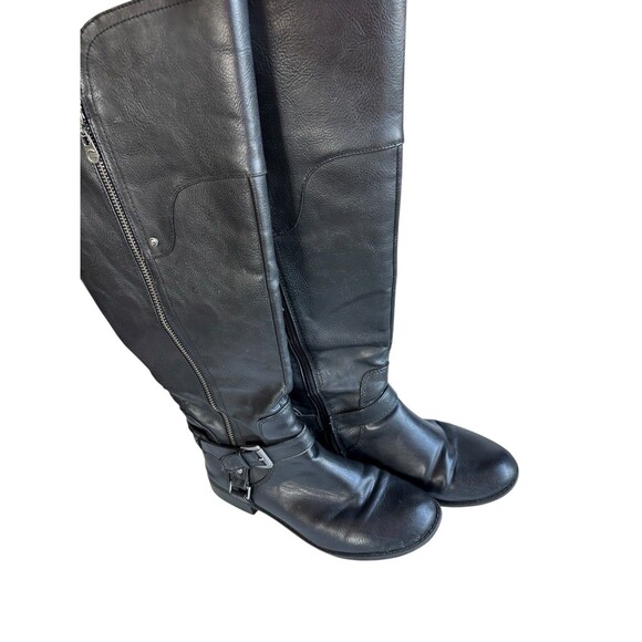 G by Guess Black Knee High Riding Boots Women’s 8M Zip Buckle Equestrian Style - Picture 7 of 14